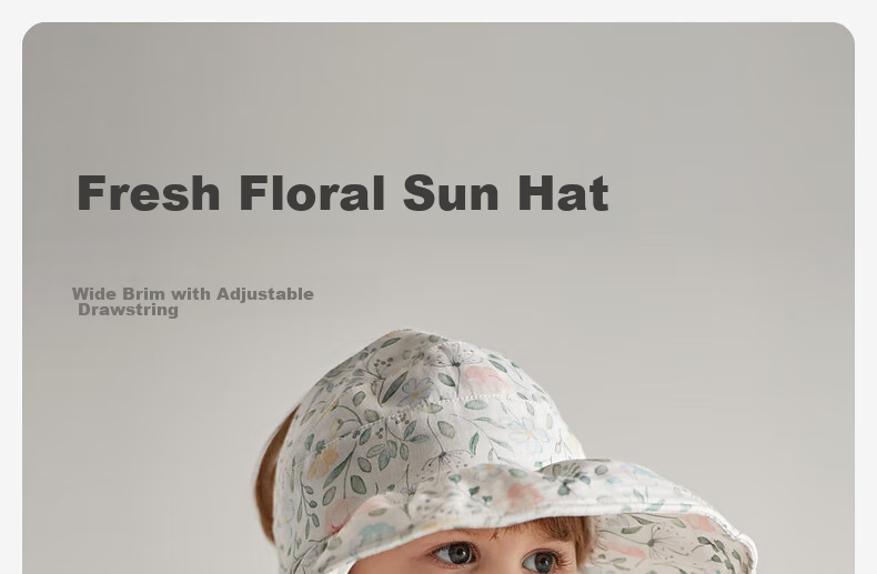 DAVE & BELLA Children's Hat, Summer Girls' Outdoor Printed Bucket Hat, Stylish Sun Visor for Baby Girls 1