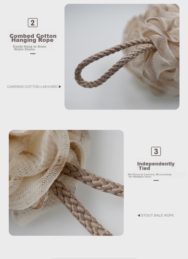 CHAHUA Bath Sponge, PE Material, Exfoliating, Not Easily Loose, Can Be Hung, for Men, Lathering Mesh 4