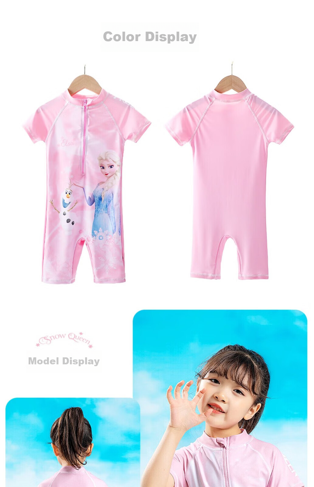 Dishini Frozen Elsa Princess Children's Swimsuit One-Piece Girls' Swimwear, Stylish Girls' Swimsuit, Baby Swimwear 6