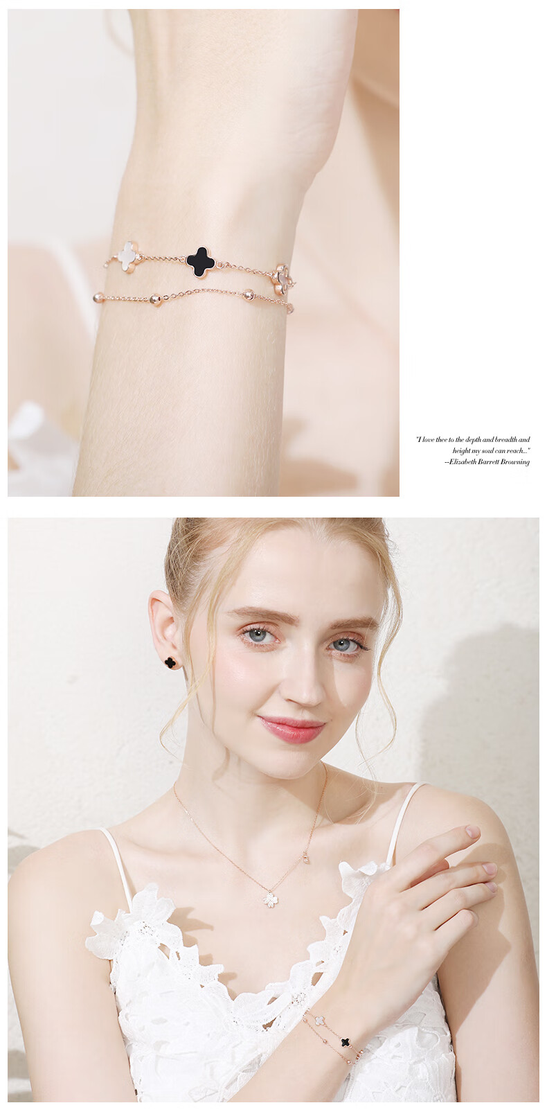 Grace Girl Double-Layer Four-Leaf Clover Bracelet for Women, Internet Celebrity Jewelry, Fashionable And Unique Jewelry, Practical Anniversary Birthday Gift for Girlfriend 7