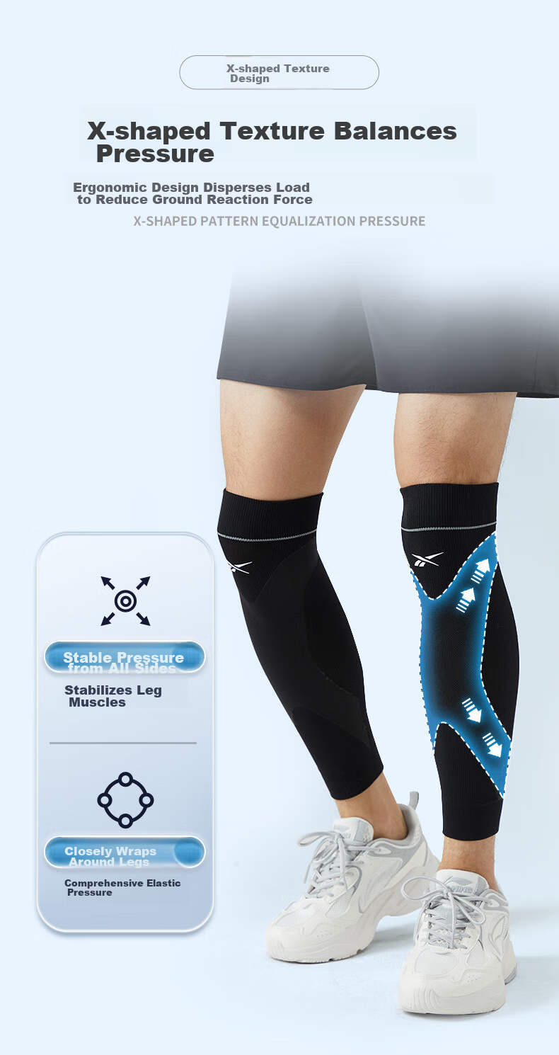 Reebok Shin Guard for Men And Women, Sports Leg Protector, Running Knee Brace, Basketball And Soccer Compression Sleeve, Cycling Equipment 7