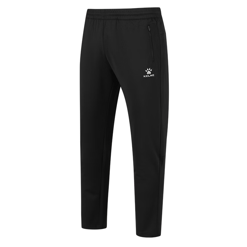 KELME Men's Sports Pants, Spring And Autumn Knitted Soccer Tapered Pants, Casual Training Slim-Fit Long Pants, Black, 4XL