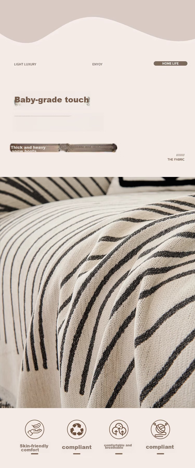 AVIVI Sofa Cover, Full Coverage for All Seasons, Autumn And Winter, Non-Slip Sofa Slipcover, Protective Pad, Cover Cloth, 180*420 Cm, Dotted Patter 4