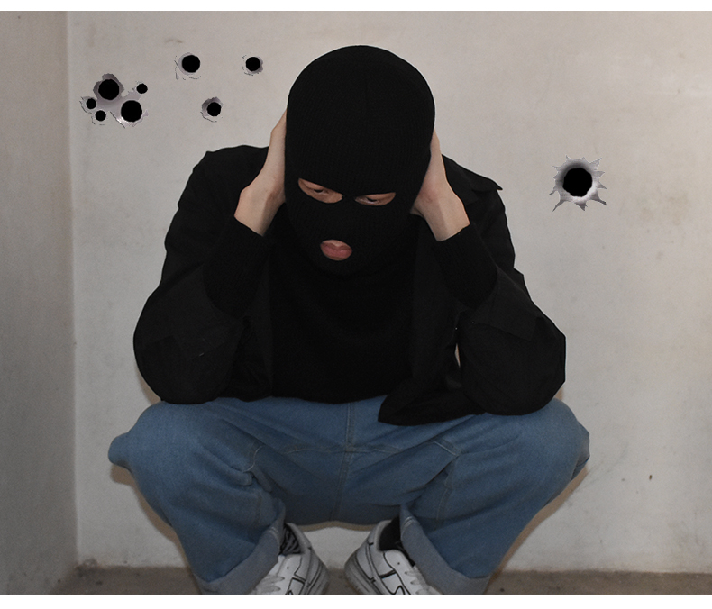 csgo头套 头罩冬季保暖防寒骑行帽 rushb头套 防风帽子 保暖头套黑色