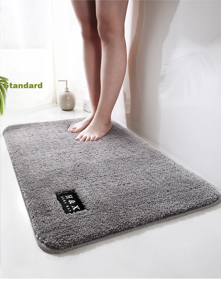 Huaxu Household Bathroom Absorbent Mat, Non-Slip Mat for Bathroom Entrance, Toilet Foot Mat, Door Mat for Entryway And Bedroom, Gray, Size 58 3