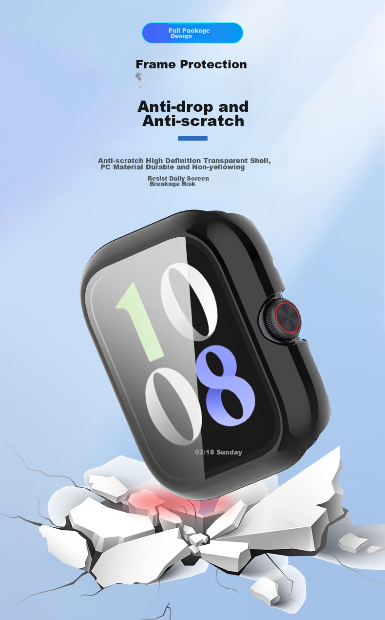KMaxAI Protective Film And Case for Vivo/iQOO WATCH GT, Integrated Full Coverage, Watch Dial Screen Protector & Protective Cover, Anti-Fingerprint Hard Shell + Tempered Glass Film, Black 4