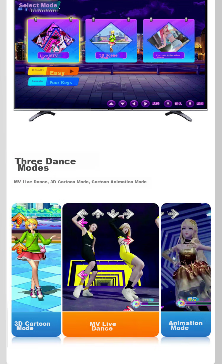HongTai Home Dance Machine, Wireless Dance Mat with Projector for Computer And TV, Smart AI Motion Capture 9