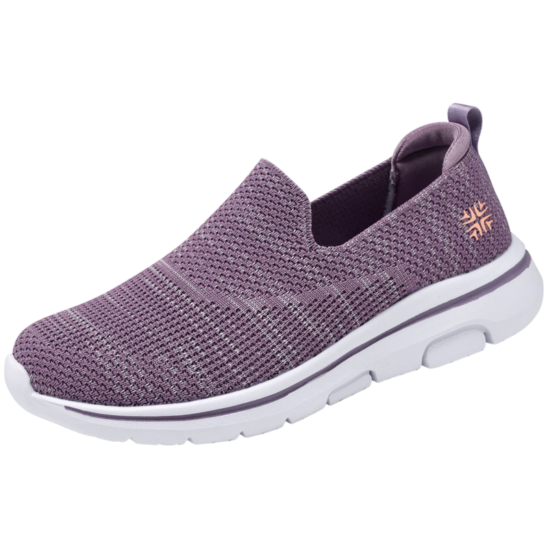 EGCHI Mom Shoes, Comfortable Casual Walking Shoes, Lightweight Soft Sole Slip-Ons, Middle-Aged And Elderly Women's Shoes, 5907A, Purple, Size 36