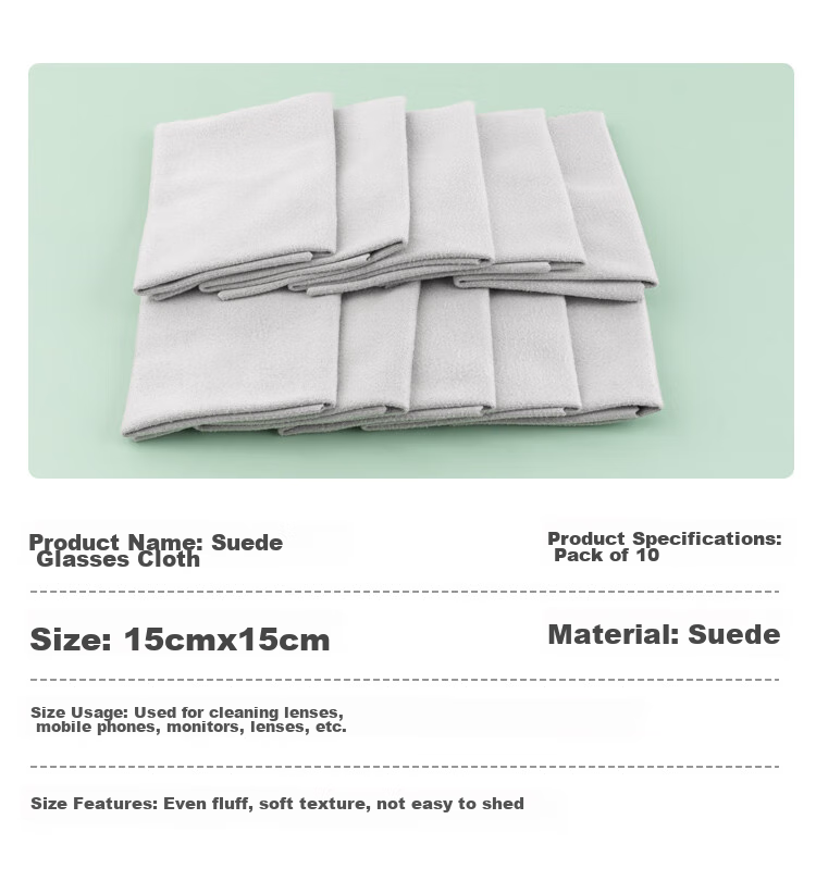 Gameking High-Quality Professional Cleaning Suede Eyeglass Cloth, Gentle on Lenses, for Phone And Camera Screens, 10-Pack 10