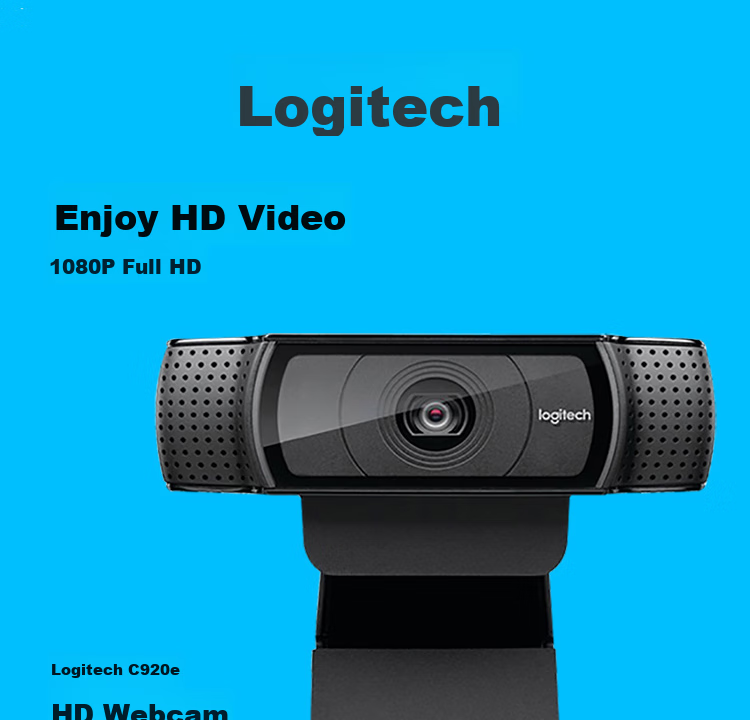Logitech C920e Enterprise-Grade HD Webcam, High-Quality Streamer Camera for Computers And Laptops, Online Classes And Live Streaming, Built-In Microphone, Black [Order Bonus Discount] 1