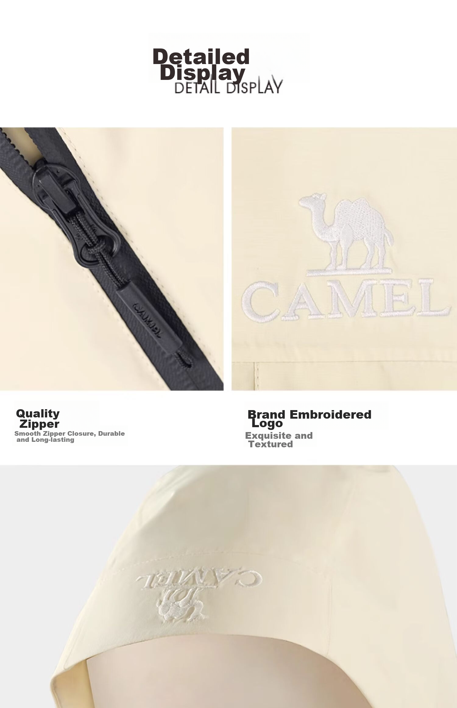 CAMEL Outdoor Waterproof Jacket, Single-Layer Coat, 31187 Flowing White, Men's XXXL 25