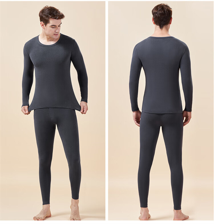 LangSha [Fall New Arrival] Men's Thermal Underwear Set, Antibacterial Thin Spring And Autumn Couple's Antibacterial Warm Base Layer 18