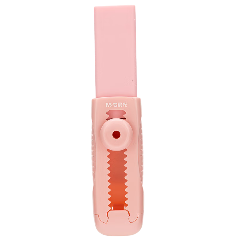 M&G Stationery Ice Cream Push-Pull Eraser, Low Residue, Less Debris, Self-Locking, Replaceable Core Pencil Eraser, Push-Type Eraser, 1 Piece Pack, Peach Ice Cream Color