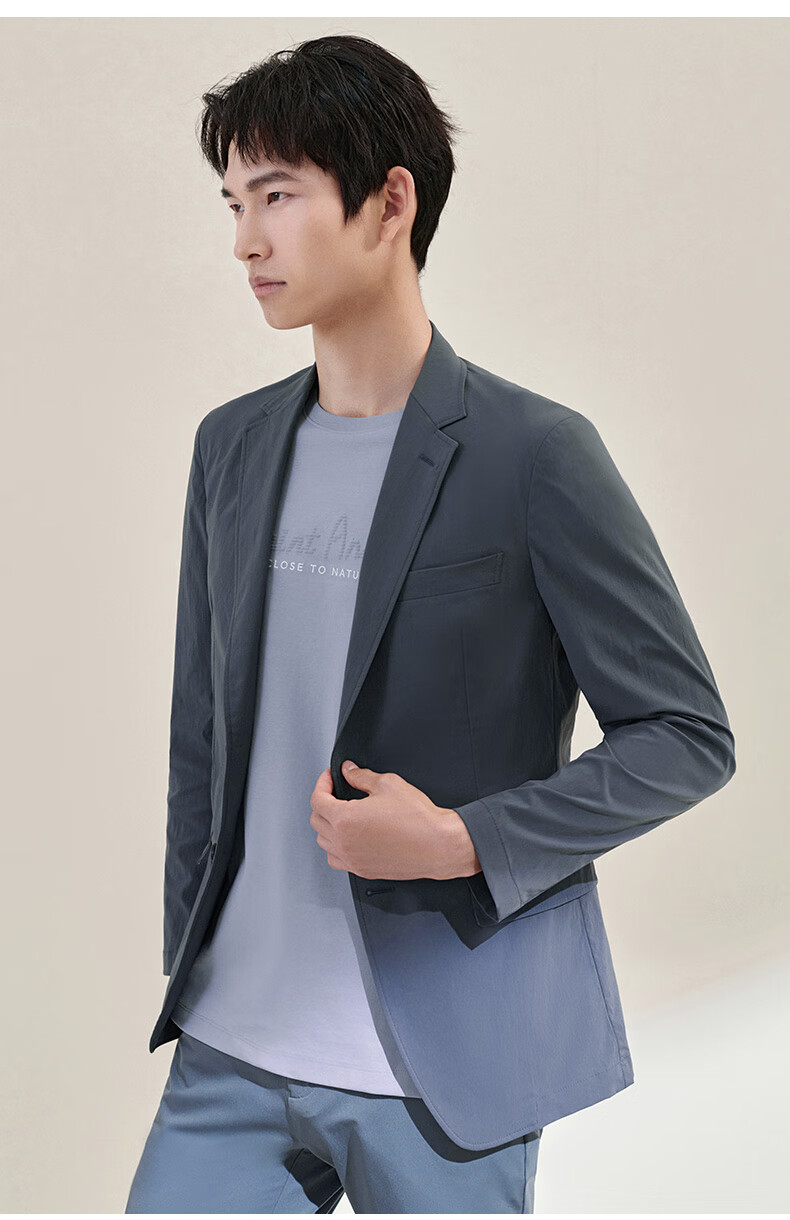SAINT ANGELO Spring Men's Sports Blazer, Packable Casual Suit Jacket KESU241011U, Navy Blue, Size 52 9