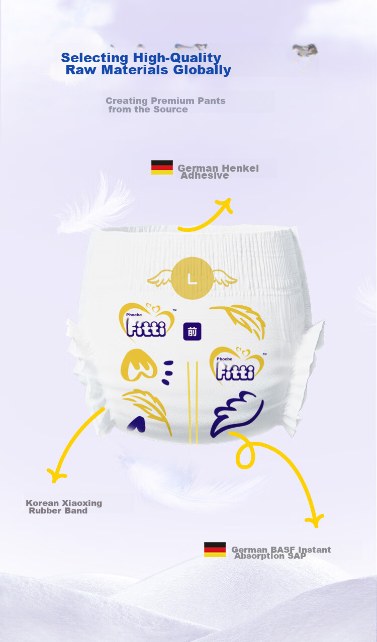 Fitti Soft And Thin Feather-Like Play Pants XXL60 (For 15kg And Above), Baby Diapers, Ultra-Thin And Dry, Suitable for Both Boys And Girls 9