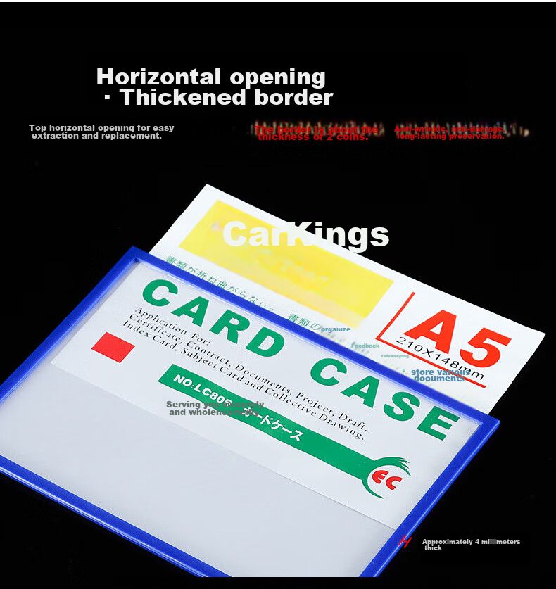 Elifo A4 Card Holder, Magnetic Hard Plastic Case, Warehouse Identification Card, Signage, Magnetic File Holder, Inspection Checklist Holder, Hard Magnetic Wall Sign Holder, Card Slot Sticker 5