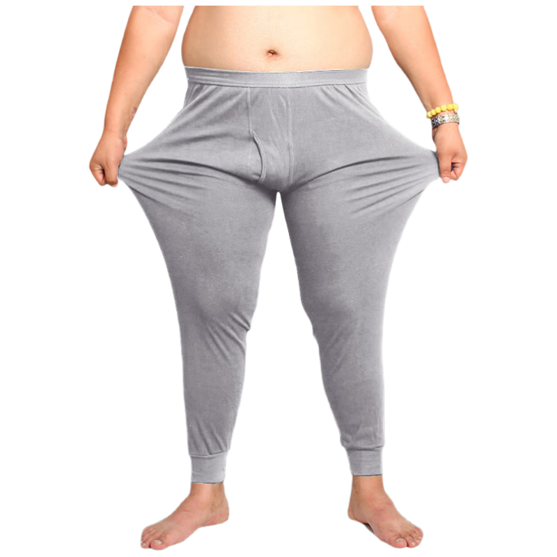 Hengyuanxiang [Large Size Men's Autumn Pants] 100% Pure Cotton Thin Plus-Size Antibacterial Thermal Underwear Base Layer Cotton Pants Spring And Autum