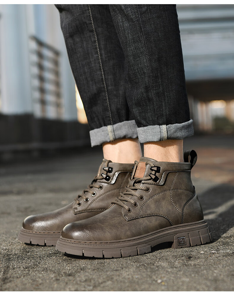 HLA Men's Boots, Fashionable Versatile Casual Martin Boots, Versatile Work Boots HAAGZM4DBB184, Black, Size 41 7