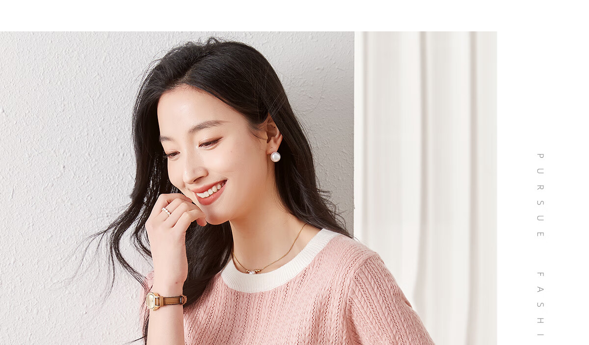 Chushen Spring And Autumn Knitted Sweater for Women, Fashionable Color-Block Round Neck Pullover Versatile Sweater Top S13KZ3554 White 8
