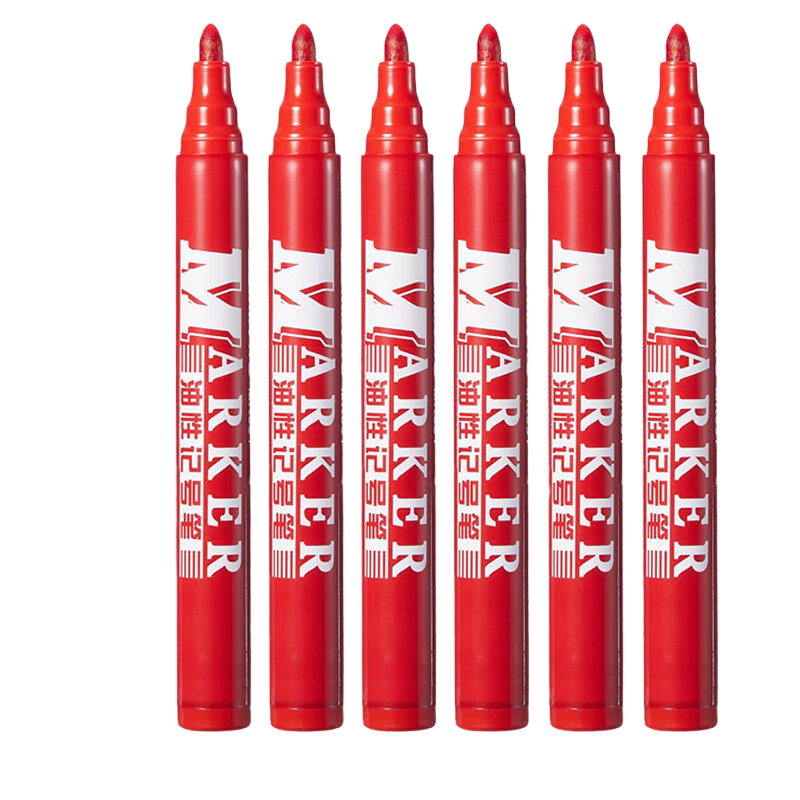 COMIX Large Single-Tip Marker Pen/logistics Oil-Based Pen, Line Width 2.0mm/red, 10 Pcs/box, MK831