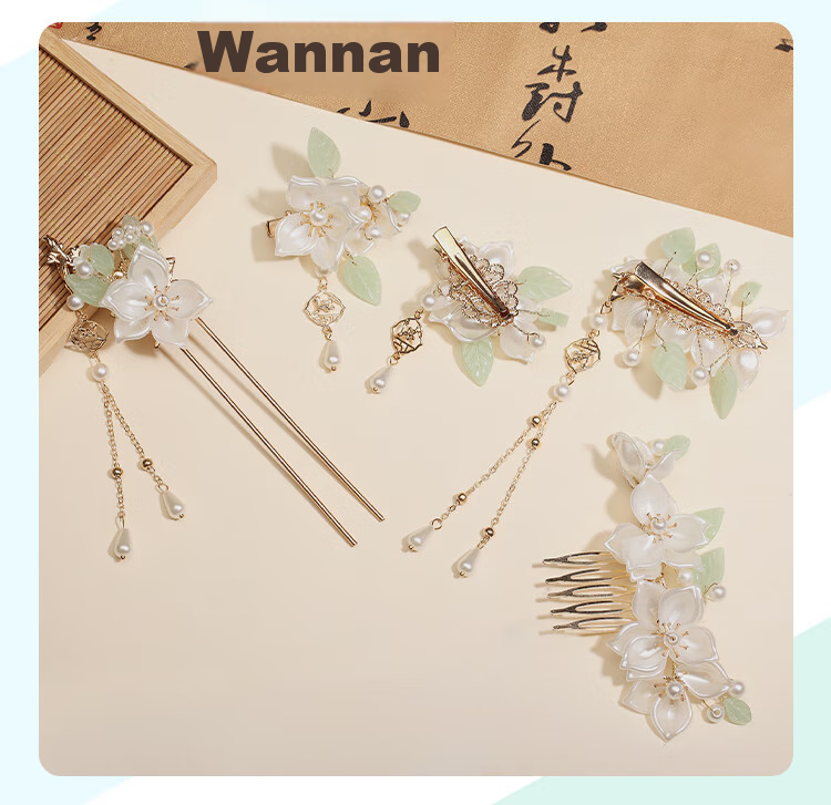 CHIMERA 5-Piece Classical Chinese Style Hair Accessories for Women, High-End Hairpins, Step-Shake Hair Combs, Hair Forks, And Crowns, Mid-Autumn Festival Gift 4