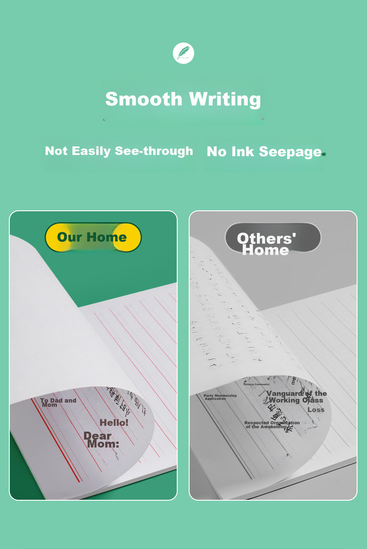Liupintang Letter Paper, Application Form, Party Membership Application, College Student Notebook, Simple Writing Paper, Double-Lined Letter Paper, Specialized Paper, Horizontal Lined Paper, Thick Material Handwriting Paper 7