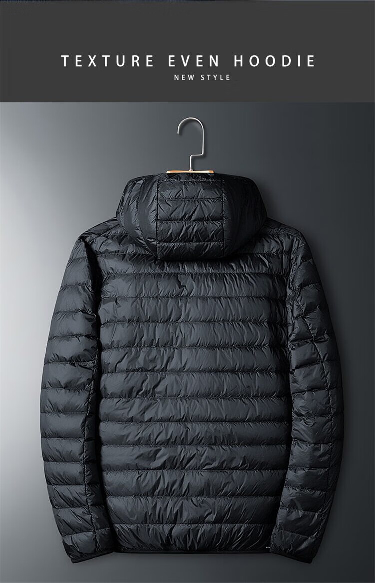 Pierre Cardin Men's Down Jacket Winter Coat Lightweight Hooded Warm Trendy Fashion Loose Fit Dark Blue 2XL 6