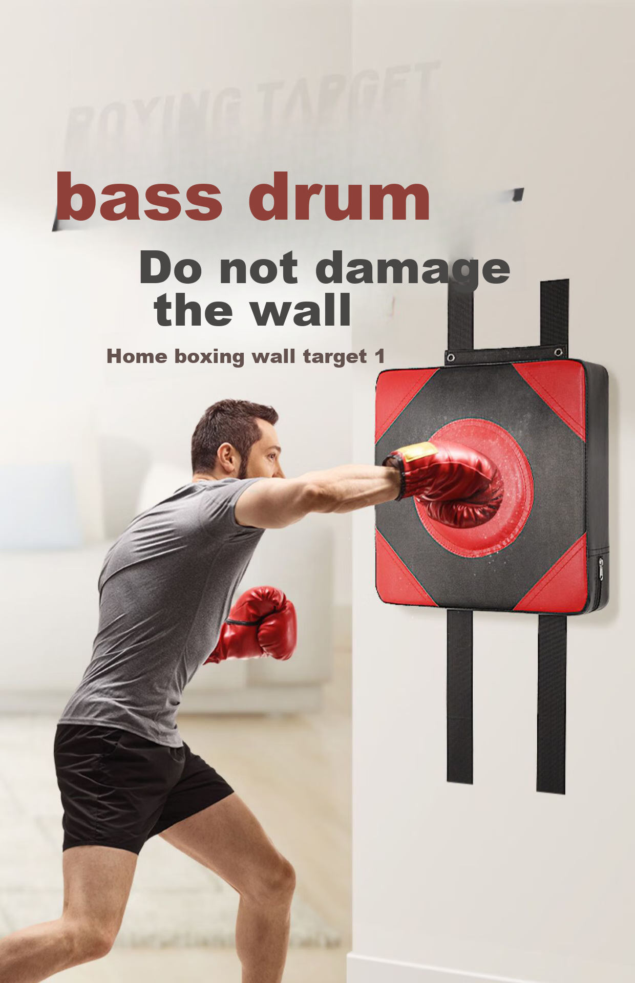 MUAYTHAI DRACULA Boxing Wall Target Training Equipment, Kickboxing Home Indoor Punching Bag, for Adults And Children, Wall-Mounted without Drilling, White 1
