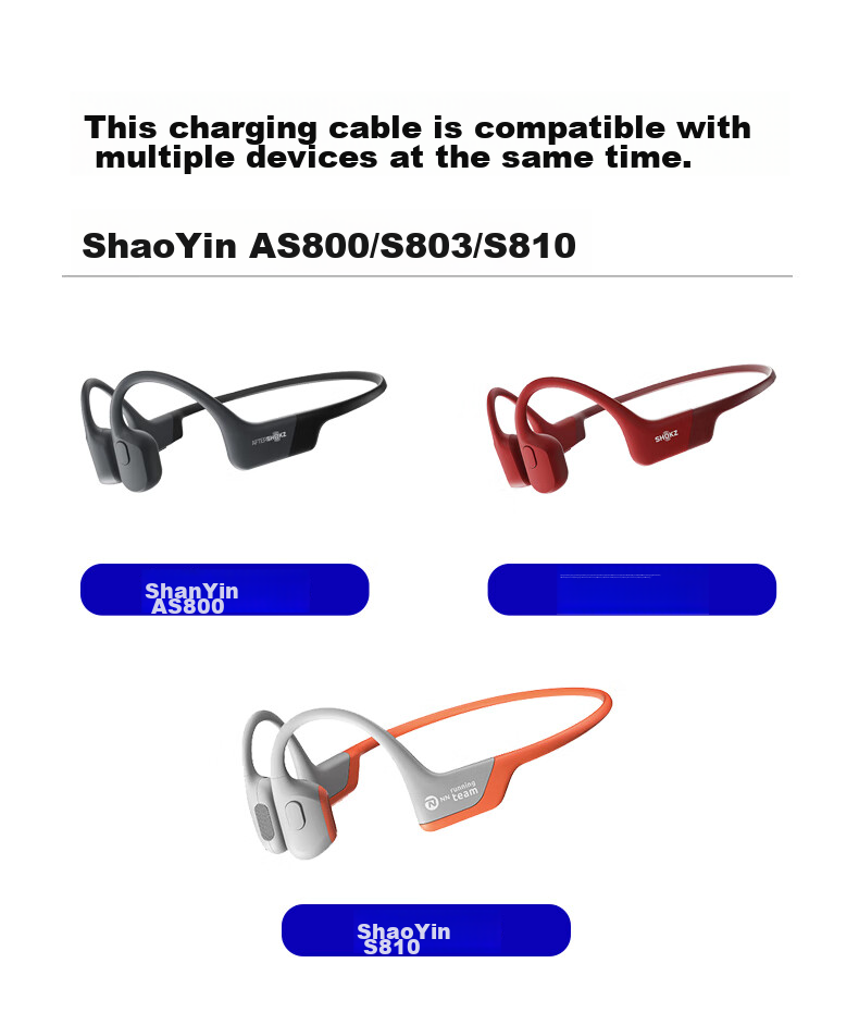Masentek Compatible with Shokz AS800/OpenRun Pro S810/S803, Bone Conduction Sports Bluetooth Headphones Magnetic Fast Charging Adapter, Shokz Accessory 650 1