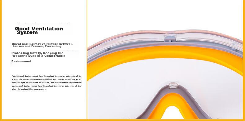 BAIGE Goggles, Pollen And Willow Catkin Protection, Fully Enclosed, Dust-Proof, Sand-Proof, Industrial Cutting Splash Protection, Anti-Fog Glasses, Orange 11