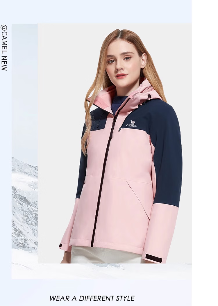CAMEL Windbreaker for Men And Women, Couples Style, Moisture-Wicking, Cold-Resistant, Warm Fleece Three-In Mountaineering Jacket A1W13a1118 19