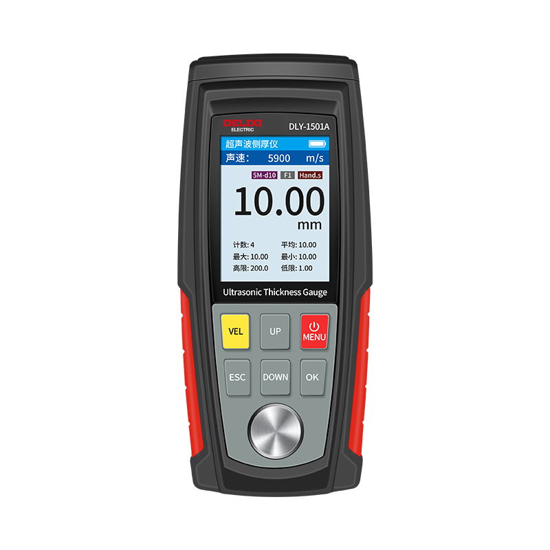 DELIXI ELECTRIC Ultrasonic Thickness Gauge Steel Pipe Wall Thickness Meter Metal Thickness Gauge Steel Plate High Precision Pipeline Boiler Thickness Measurement Instrument