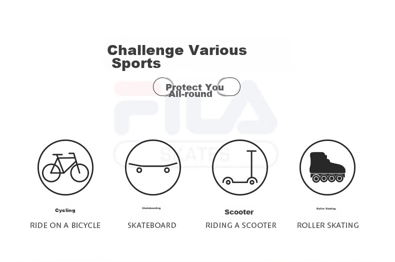 FILA Professional Skateboard And Bicycle Protective Gear for Youth, Adults, And Children, Street Skating Professional Skateboard Protective Equipment, White, Size L 7