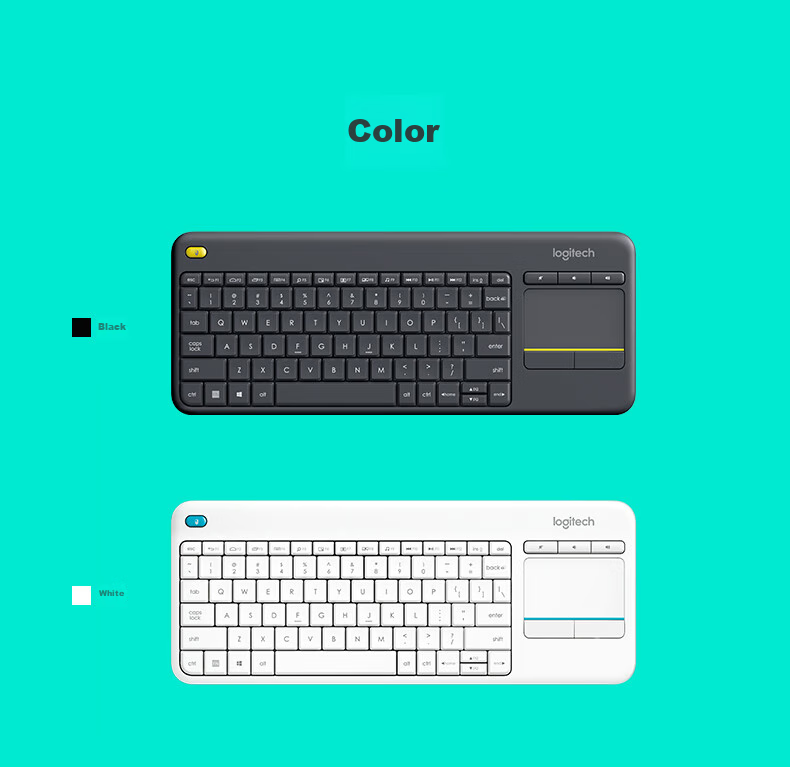Logitech K400Plus Wireless Keyboard with Touch Control for Android Smart TV, Computer, Laptop Office Use with 2.4G Wireless Receiver, Black [Order Bonus] 3