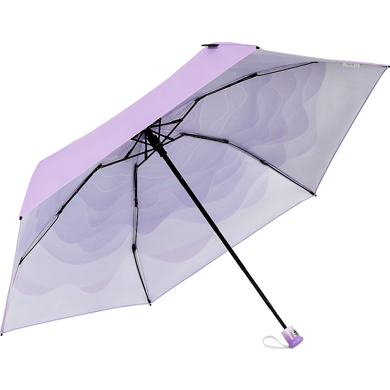 MAMORU UV Protection Sun Umbrella, Colorful Coating for Sunscreen, Five-Fold Lightweight Double-Person Parasol, Purple Gradient Flower Umbrella