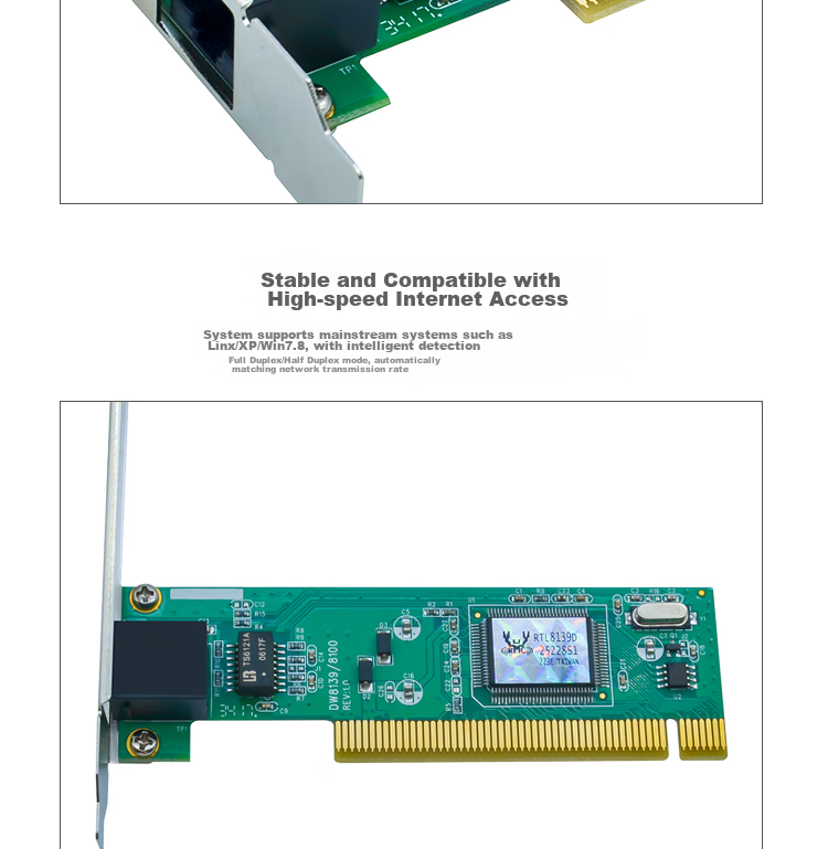 EB-LINK Intel 82540 Chip PCI Gigabit Network Card, 8390MT Desktop Single Network Port without Disk, Built-In Wired 1000M Home Network Card 5