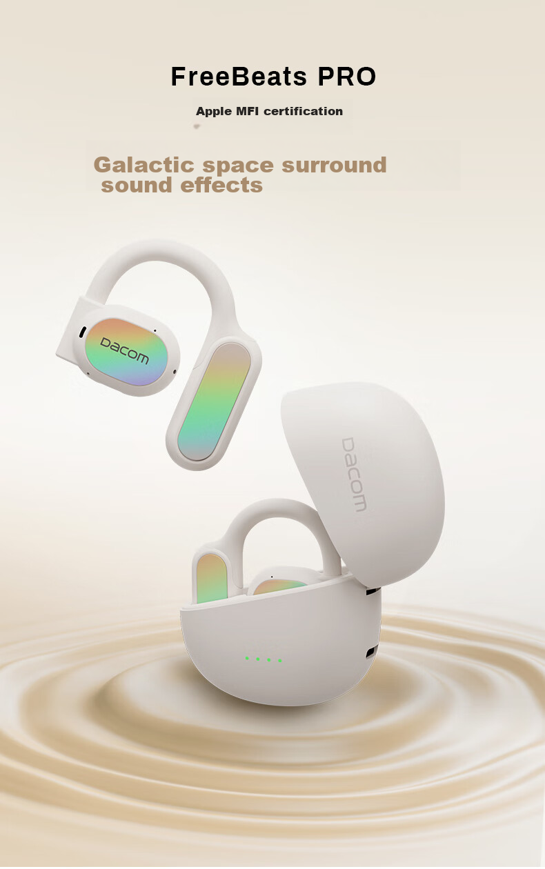 Dacom FreeBeatsPRO [Apple MFi Certified] Bluetooth Headphones, Open-Style for Sports And Running, Non-In, Non-Drop, Wireless Ear-Hook Design, Bone Conduction Concept, Compatible with Huawei 2