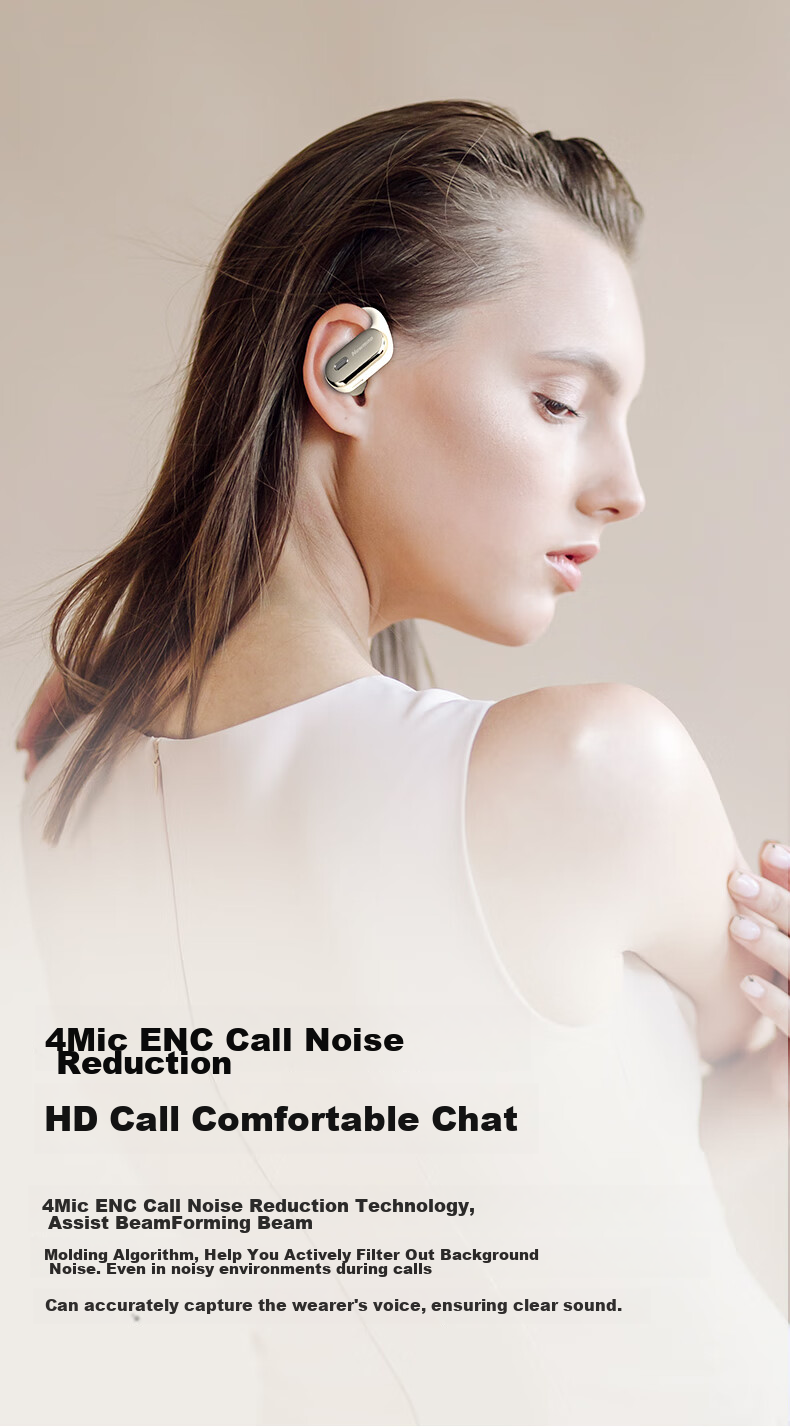 Newmine Q11 [Acoustic Flagship], Bluetooth Earphones, Over-Ear Bone Conduction Concept, Open-Style Non-In, Sports Running, Calling, Noise Reduction, High-End Sound Quality, Suitable for Apple And Huawei, Black 3