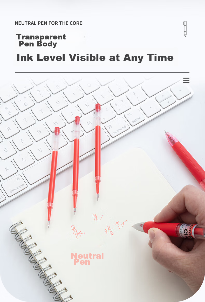 M&G Stationery G-5 Retractable Gel Pen Refill 0.5mm, Signature Pen Refill, Student Quick-Drying ST Tip Pen Refill, Office Supplies, Compatible with 1008/K35/S01, Red, 10 Pieces/box 5