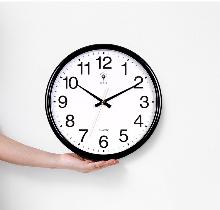 POLARIS Wall Clock, Creative Fashionable Minimalist Clock, Quiet Quartz Clock, Living Room Timepiece, 33cm Wood Grai 8