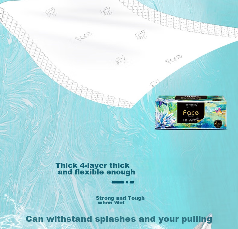 Jierou Facial Tissues Jierou Art Oil Painting Series 4-Ply 100 Sheets 3-Pack BR070-03N Single Pack 9
