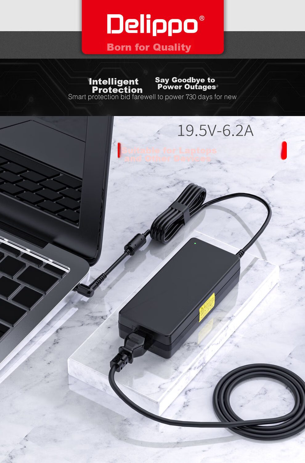 Delippo Power Cable for Xiaomi Redmi Monitor 12V 3A 2.5A Round Plug Desktop LCD Screen Charger RMMNT27NQS 1