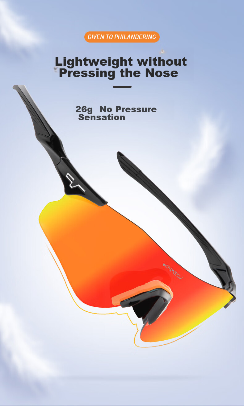 VOZAPOW Professional Marathon Running Glasses Frame, Photochromic Day And Night Dual-Use Trail Running Sports Cycling Goggles for Me 5