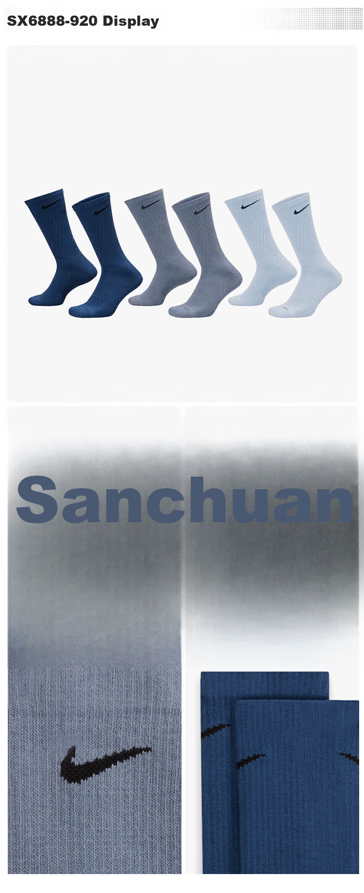 Jordan Men's And Women's Sports Socks, Embroidered Logo, Three-Pair Pack, Quick-Dry Mid-Calf Socks DX9632-100 White M 5