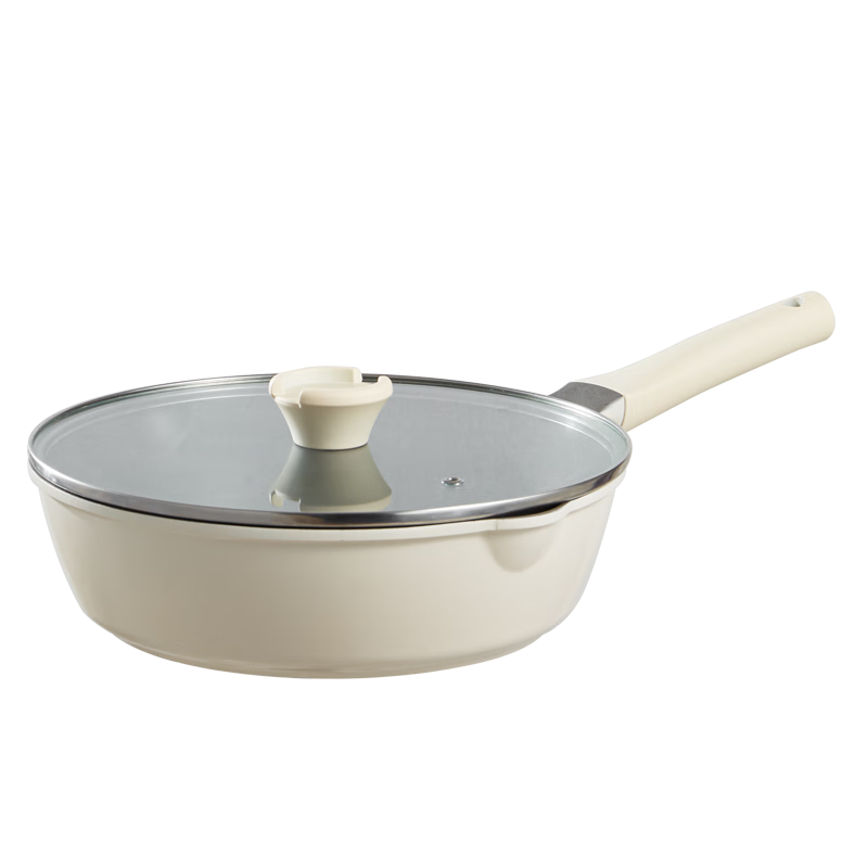 REDCHEF Titanium Non-Stick Wok, Flat Bottom Frying Pan, Ceramic Cooking Pot for Home Use, Compatible with Induction And Gas Stoves, Low Smoke, 26cm