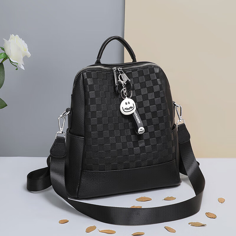 Aiqinghai Top-Grain Leather Backpack for Women, Luxury Brand School Bag, Crossbody Bag, Stylish Casual Versatile Birthday Gift