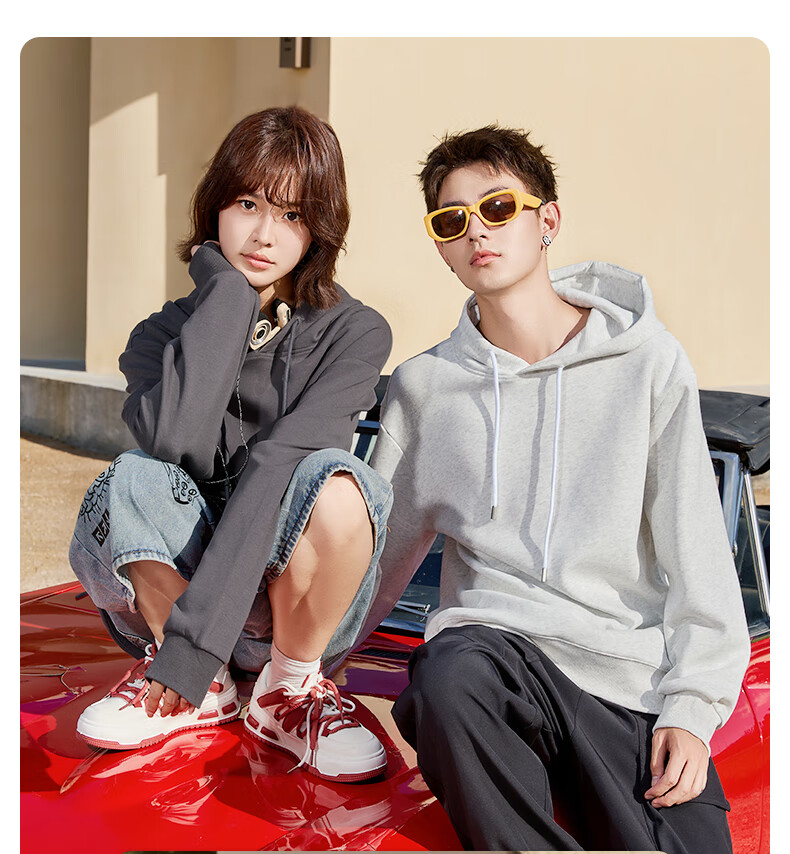 Baleno Hooded Sweatshirt for Men, Spring And Autumn Student Fashion Casual Loose Jacket, Simple Versatile Pullover Top 19