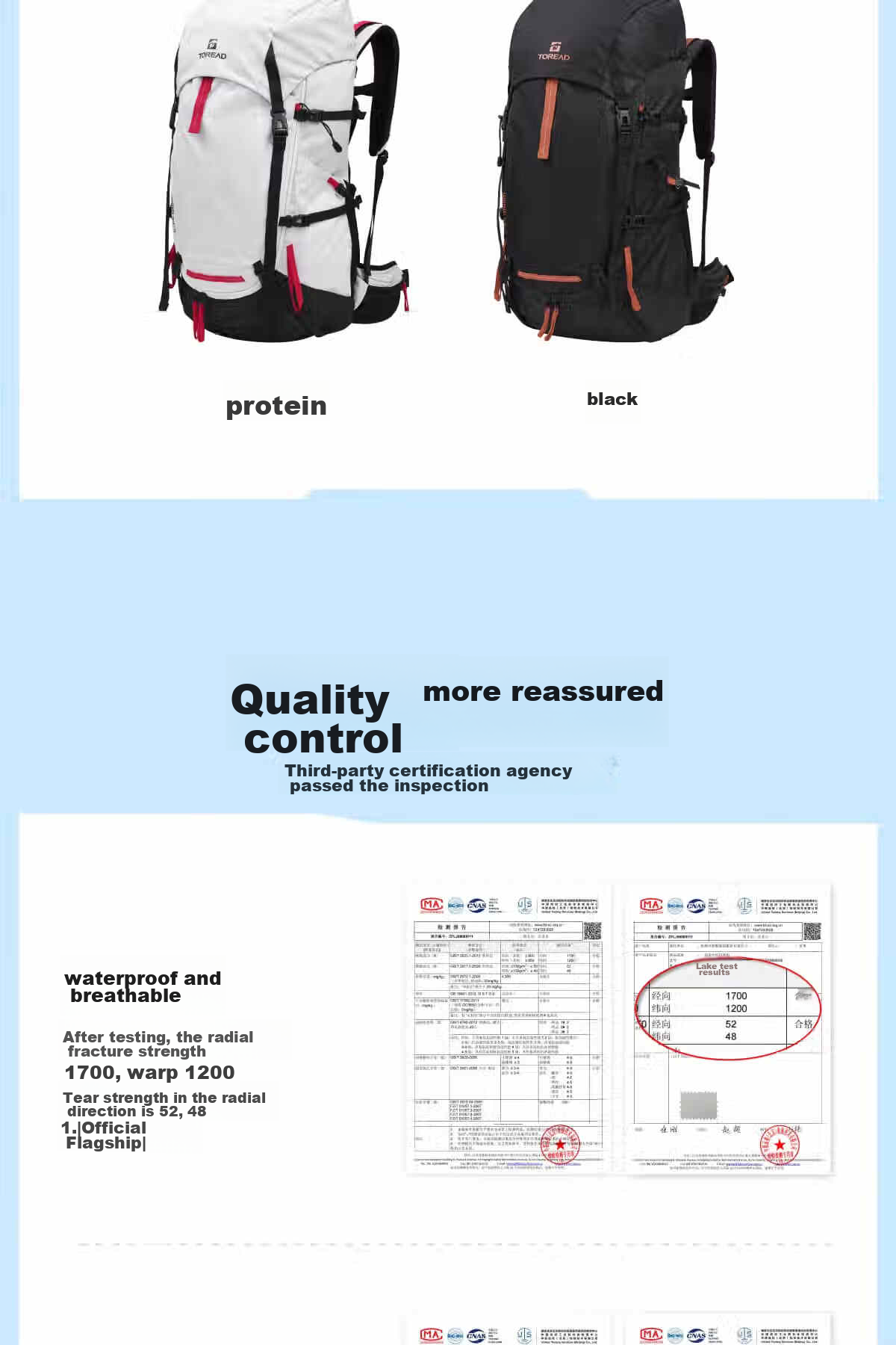 TOREAD Hiking Backpack, Outdoor Trekking Professional Rucksack, 50L Large Capacity, Waterproof Breathable Long-Distance Travel Bag, Black 13