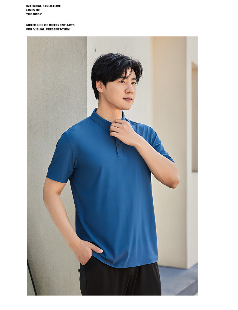 LangSha Men's POLO Shirt, Summer T-Shirt, Sports Quick-Dry Collared Short Sleeve, Ice Silk Breathable, Running Fitness Father's Day Gift 15