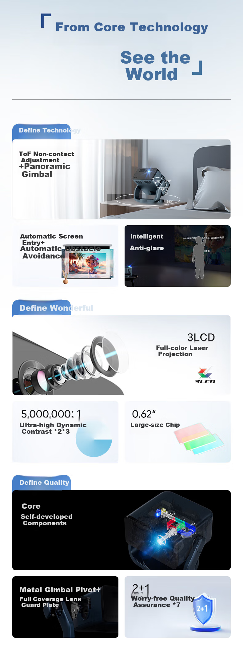 Epson EF-17N Home Projector, 3LCD Smart Laser Gimbal Projector (0.62" Large Chip, Native 1080P, Gimbal Projection) 5